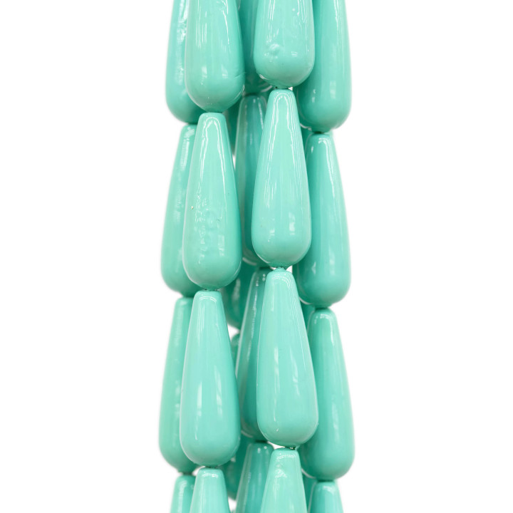 Perlas de Mallorca Gotas Verde Turquesa 10x30mm