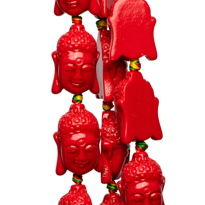 Cuentas de Resina Wire Buddha 16x23mm 15pcs Rojo