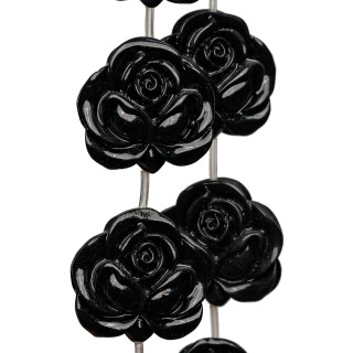 Harzperlen Draht Rosa Blume Doppelseitig 30mm 10 Stück Schwarz