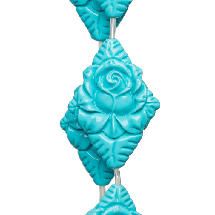 Abalorios De Resina Rombo 35x45mm 8pz Turquesa