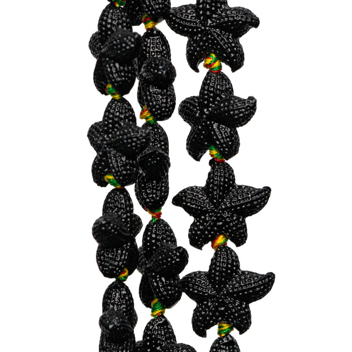 Cuentas de resina de alambre de estrella de mar 23 mm 14 piezas negro