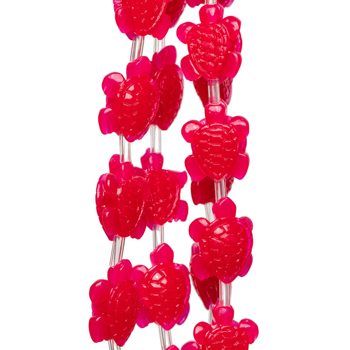 Perles Résine Turtle Wire 12x14mm 22pcs Fuchsia