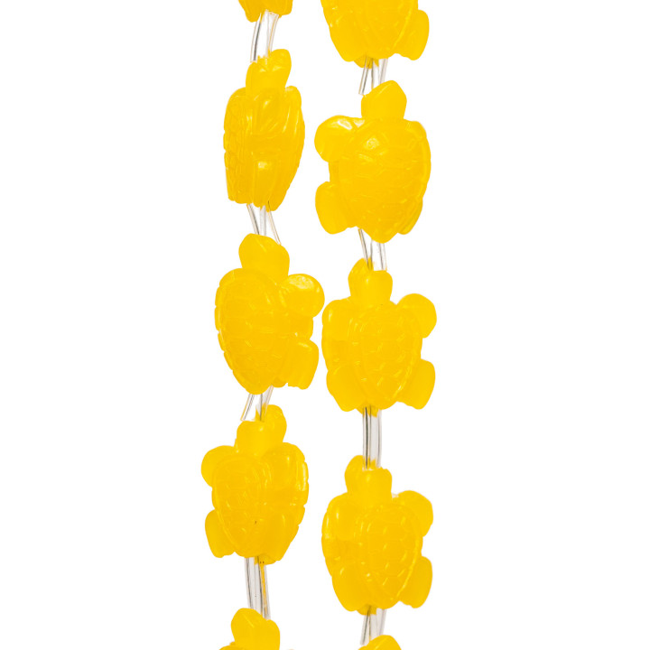 Turtle Wire Resin Beads 12x14mm 22pcs Yellow