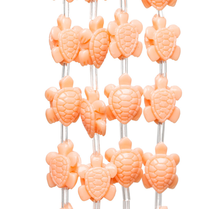 Schildkröten-Draht-Harzperlen 12 x 14 mm, 22 Stück, Rosa