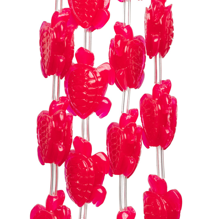 Perles Résine Turtle Wire 16x18mm 16pz Fuchsia