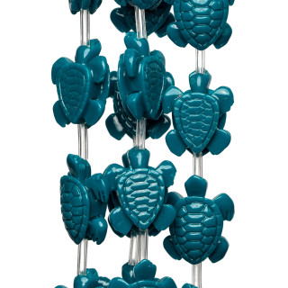 Turtle Wire Perles en résine 16x18mm 16pz Bleu sarcelle