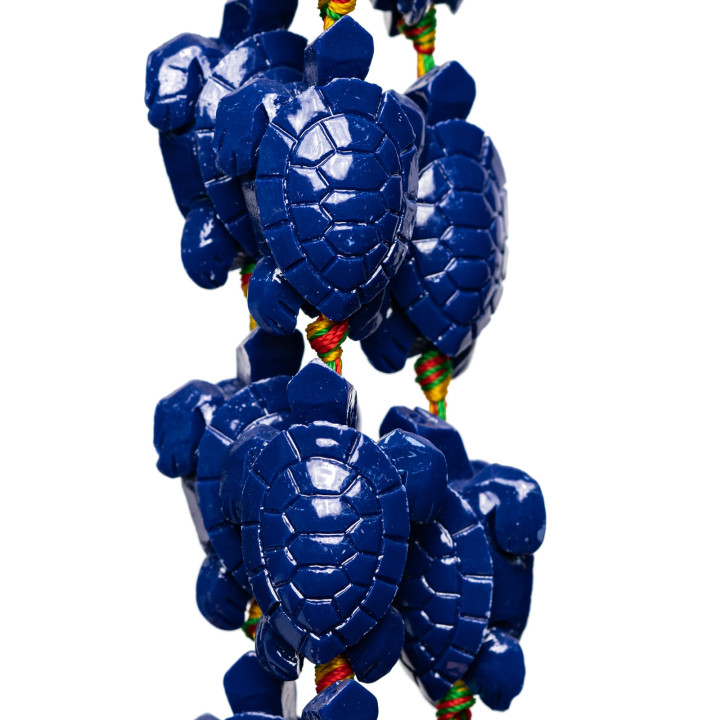Schildkrötendraht Harzperlen 24x36x14mm 11St Blau