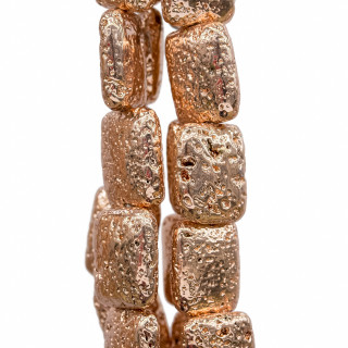 Piedra De Lava Rectángulo Plano Chapado En Oro Rosa 15x20mm