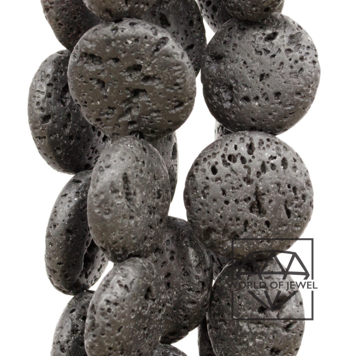Glatter flacher runder Lavastein 20 mm