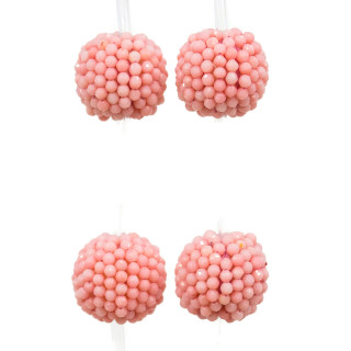 Blackberry Stone Tressé Corail Rose Boule 24mm 7pcs