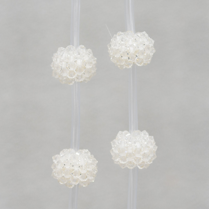 Brombeere verflochtene Kugel aus Kristallen Doppelkegel 15mm 11pz