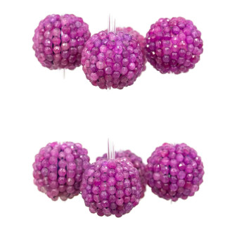 Pietra Mora Intrecciata Sfera Tonda Liscia Di Giada Viola 24mm 7pz