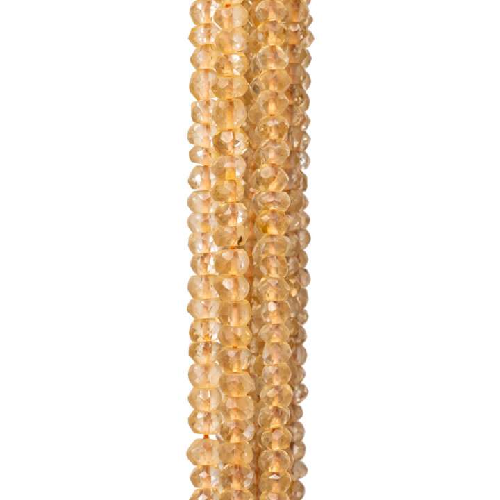 MachineCut Pierres Indiennes Rondelles Facettées 2,5-3,0mm Quartz Citrine