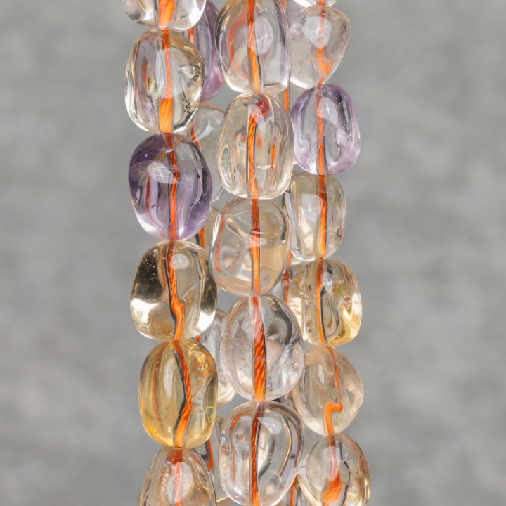 Stein Citrin Quarz mit Amethyst 10-12x13-16mm