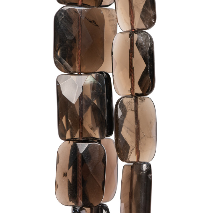 Quartz Fumé Plat Rectangle Facette 13x18mm