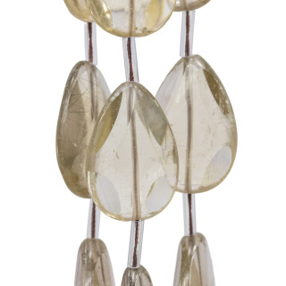 Cuarzo Ahumado Satinado Mate Plano Gotas Facetadas 20x30mm 10uds