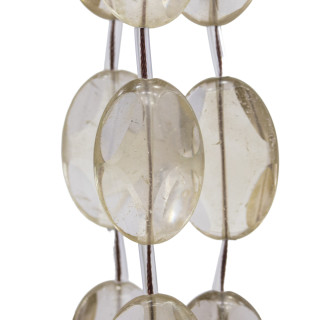 Cuarzo Ahumado Satinado Mate Oval Facetado Plano 20x30mm 10uds