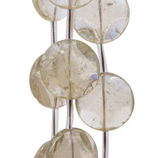 Smoky Quartz Satin Matte Round Flat Faceted 25mm 11τεμ