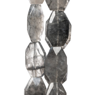 Quartz Gris Irrégulier Plat Facette 25x35mm