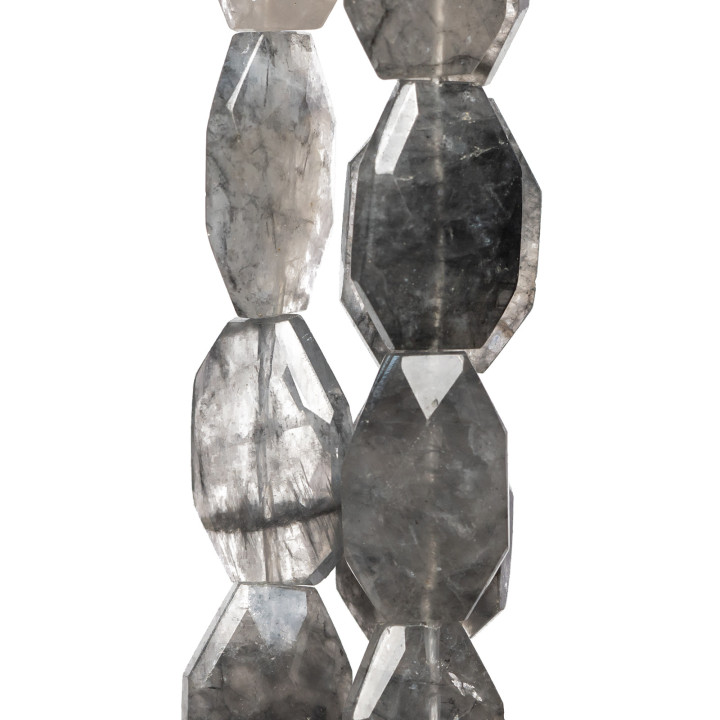 Quartz Gris Irrégulier Plat Facette 25x35mm