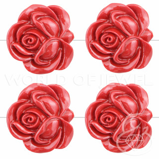 Rosa Resina Doble Cara 33mm 10pcs Rojo