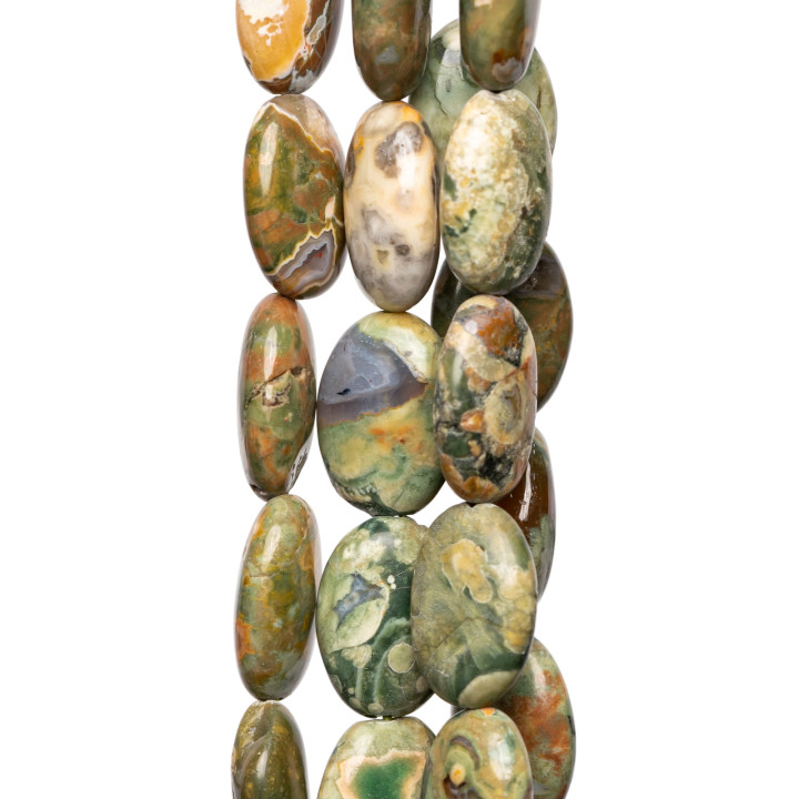 Riolite Ovale Piatto 13x18mm Verde