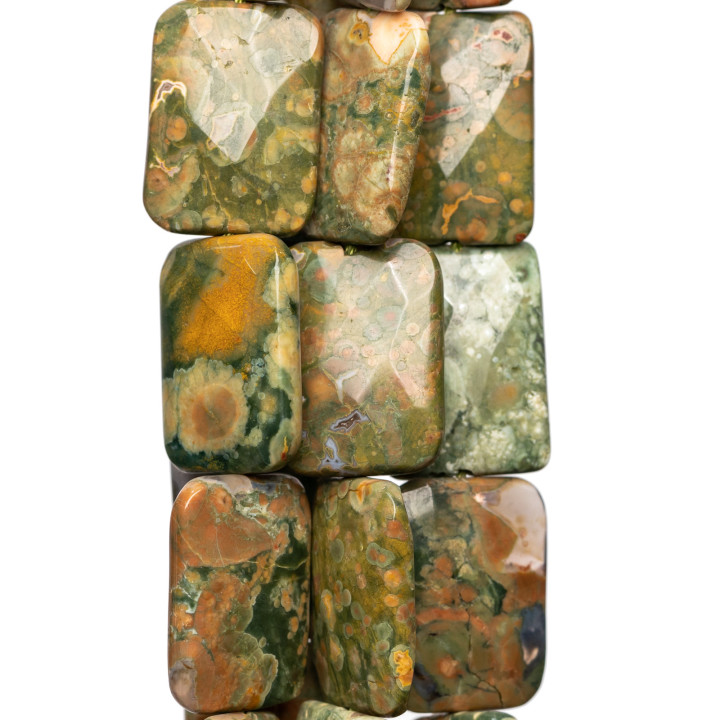 Rhyolite Plat Rectangle Facette 13x18mm Vert