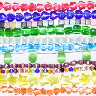 STOCK 10 THREADS Cat's Eyes Μικτά και τυχαία χρώματα και σχήματα