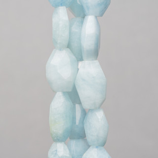 Acquamarina Milk Plaque à facettes irrégulière en pierre (KYQ) 14 mm