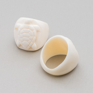 Bague en os naturel gravée à la main 24 mm MOD3