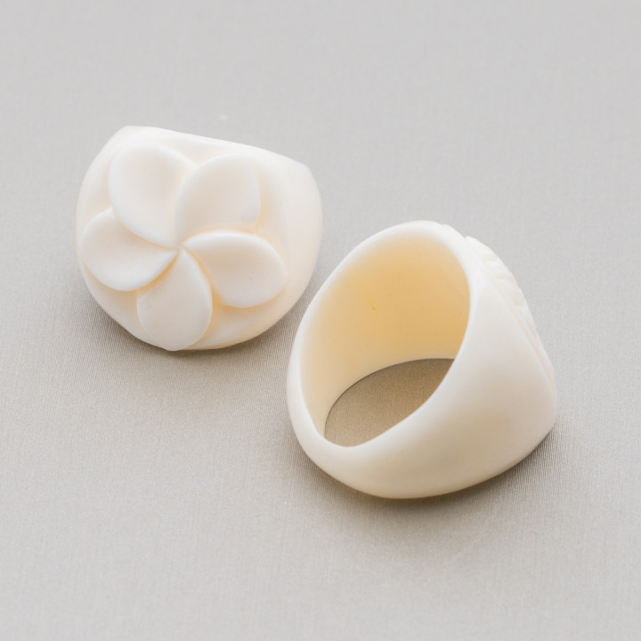 Handgravierter natürlicher Knochenring 24mm MOD5