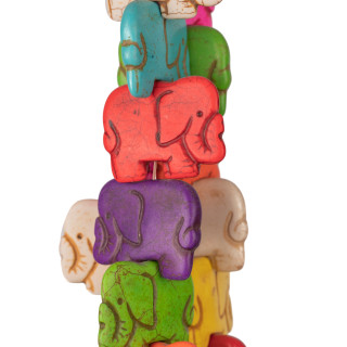 Aulite Éléphants Multicolores 42x35mm