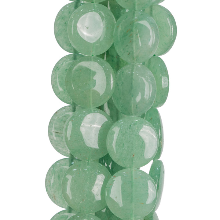 Green Aventurine Round Flat Smooth 16mm