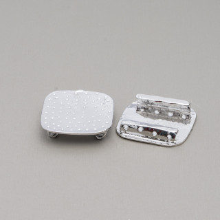 Base Laiton Pour Centrale 4 Fils 34mm 8pcs Rhodium