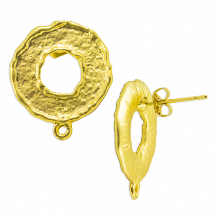 Bronze Ohrstecker Basis 18x21mm 10 Paar Golden