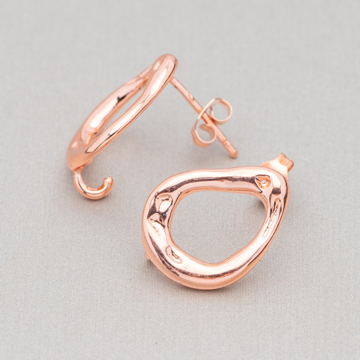 Fancy Drop Bronze Ohrstecker Basis 13x18mm 7 Paar Roségold