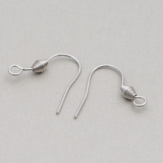 Base Para Aretes De Ganchos De Acero 316L Con Espiral 100 Pares