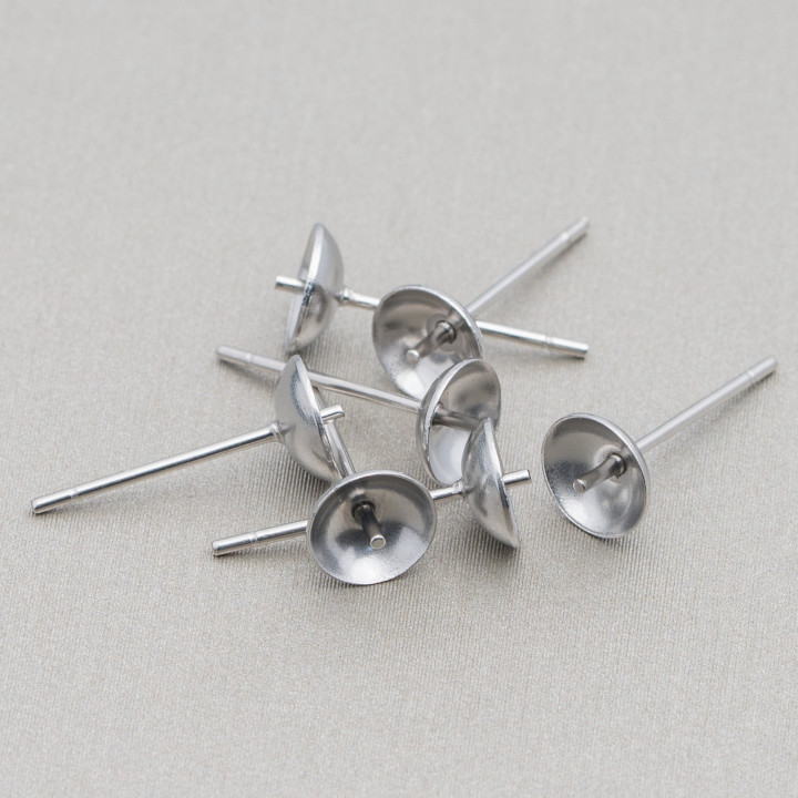 Stahl Ohrstecker Basis mit Kelch 5mm 100gr 890Stk