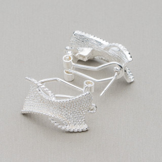 Base Para Pendientes Broche Broche Cierre 10 Pares Modelo 04 13x20mm Plata