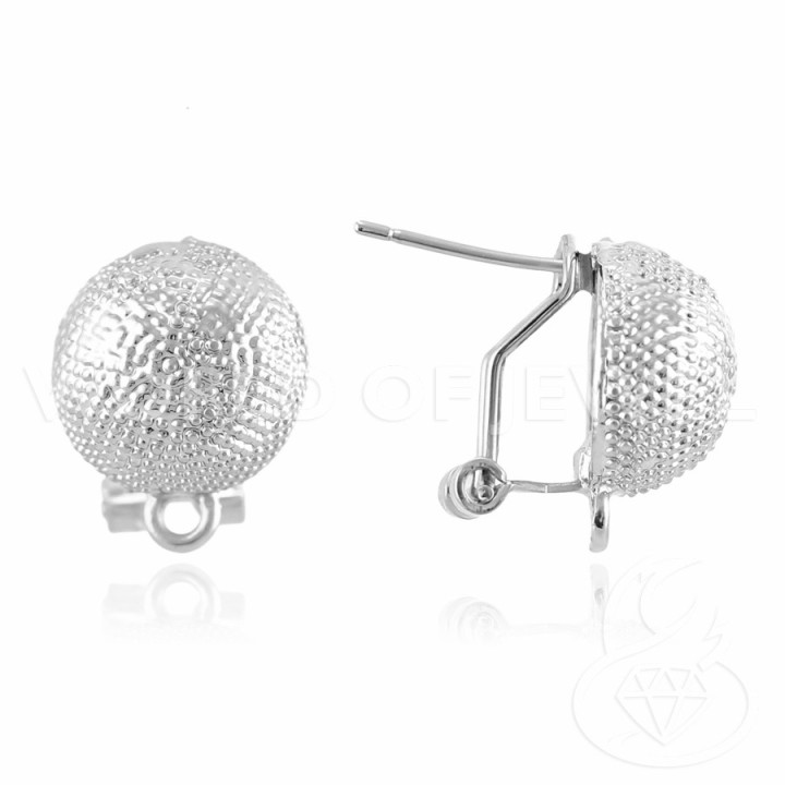 Base Para Aretes Broche Broche Cierre Broche 10 Pares Modelo 05 13mm Plata