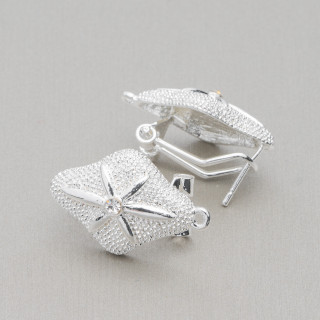 Base Para Pendientes Broche Broche Cierre 10 Pares Modelo 06 15x22mm Plata