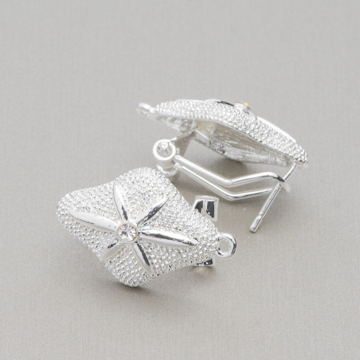 Base Para Pendientes Broche Broche Cierre 10 Pares Modelo 06 15x22mm Plata