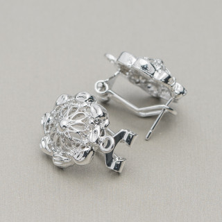 Base Pour Boucles D'Oreilles En Laiton Fermoir À Pression Broche 10 Paires Modèle 09 17mm Rhodié