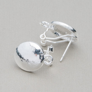 Base Pour Boucles D'oreilles En Laiton Broche Fermeture À Pression 10 Paires Modèle 1 12mm Argent