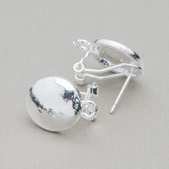 Base Para Aretes Broche De Latón Cierre A Presión 10 Pares Modelo 1 12mm Plata