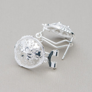 Base Pour Boucles D'Oreilles En Laiton Broche Fermeture À Pression 10 Paires Modèle 10 17,5mm Argent