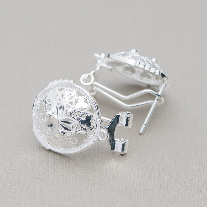 Base Para Pendientes Broche Broche Cierre 10 Pares Modelo 10 17,5mm Plata