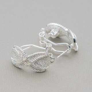 Base Para Pendientes Broche Broche Cierre 10 Pares Modelo 15 12x20mm Plata