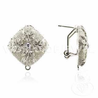 Base Pour Boucles D'oreilles En Laiton Broche Fermeture À Pression 10 Paires Modèle 17 22mm Argent