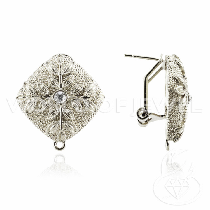 Base Para Aretes Broche De Latón Cierre A Presión 10 Pares Modelo 17 22mm Plata